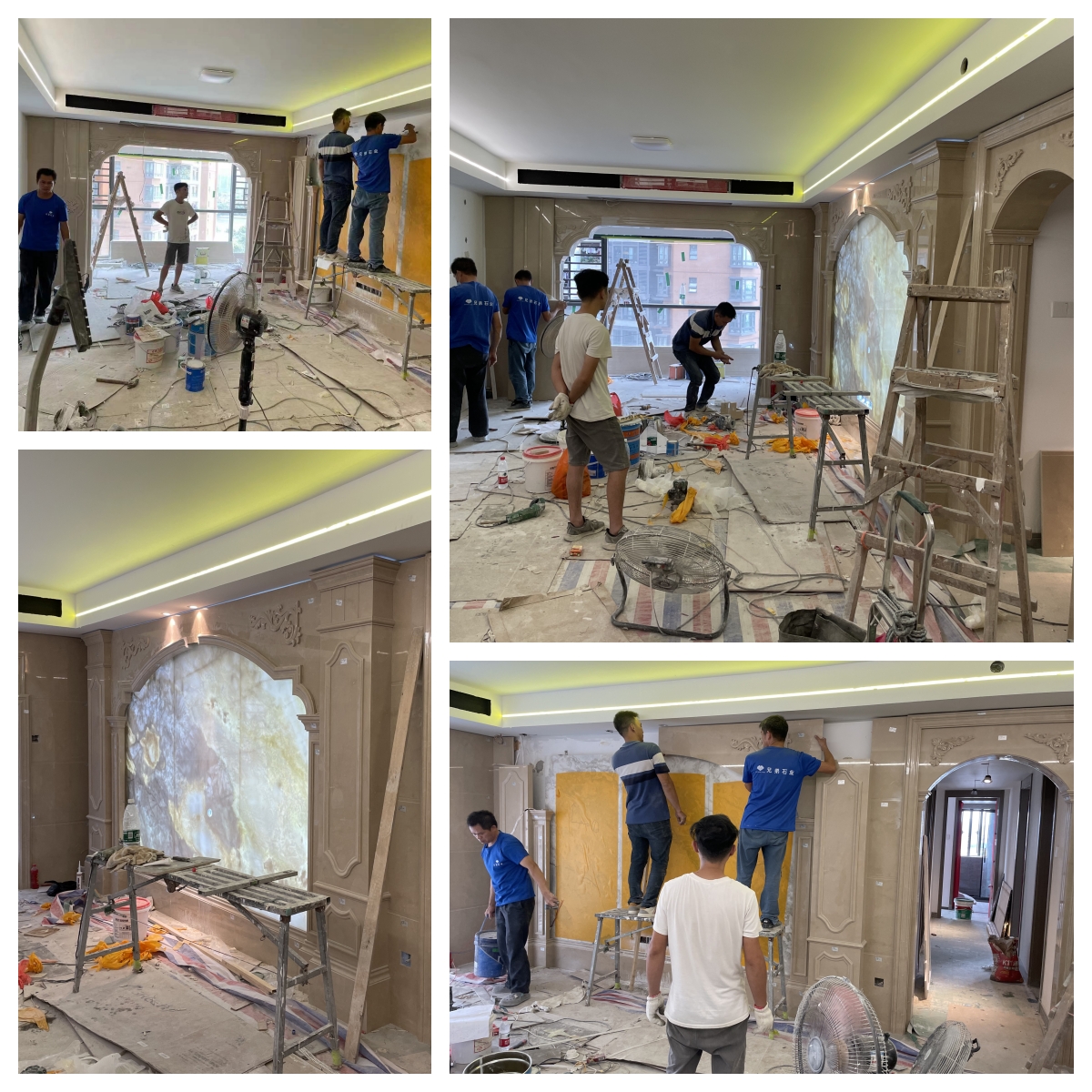 Hotel and Villa Decoration with Modern Design Style Blue Onyx Marble Slab Background