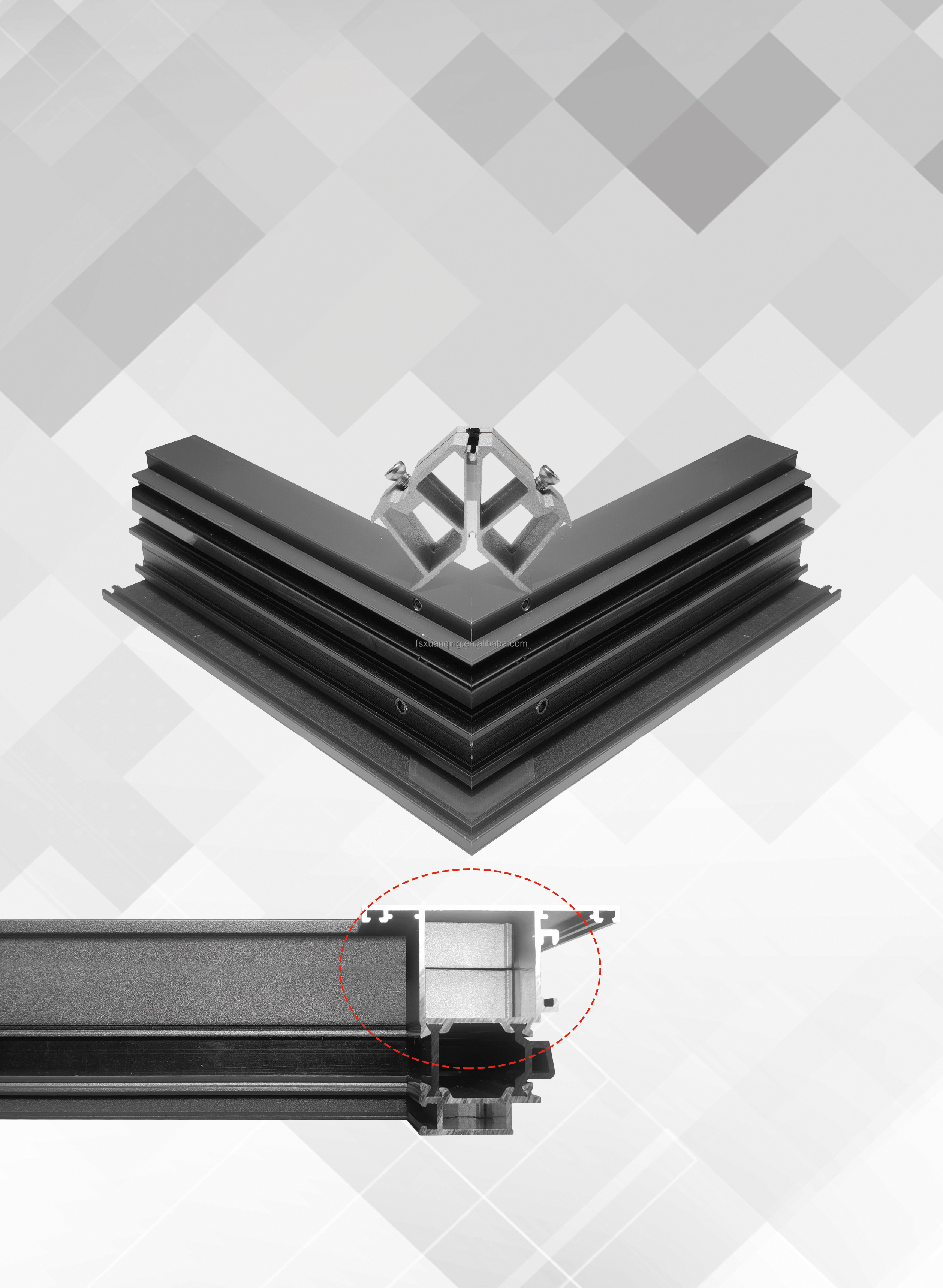 Expandable Aluminium Hardware Corner Joint Convenient And Swift Installation
