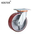 5 Inch PU Wheel Black Rubber Adjustable Industrial Heavy Duty Caster Wheel With