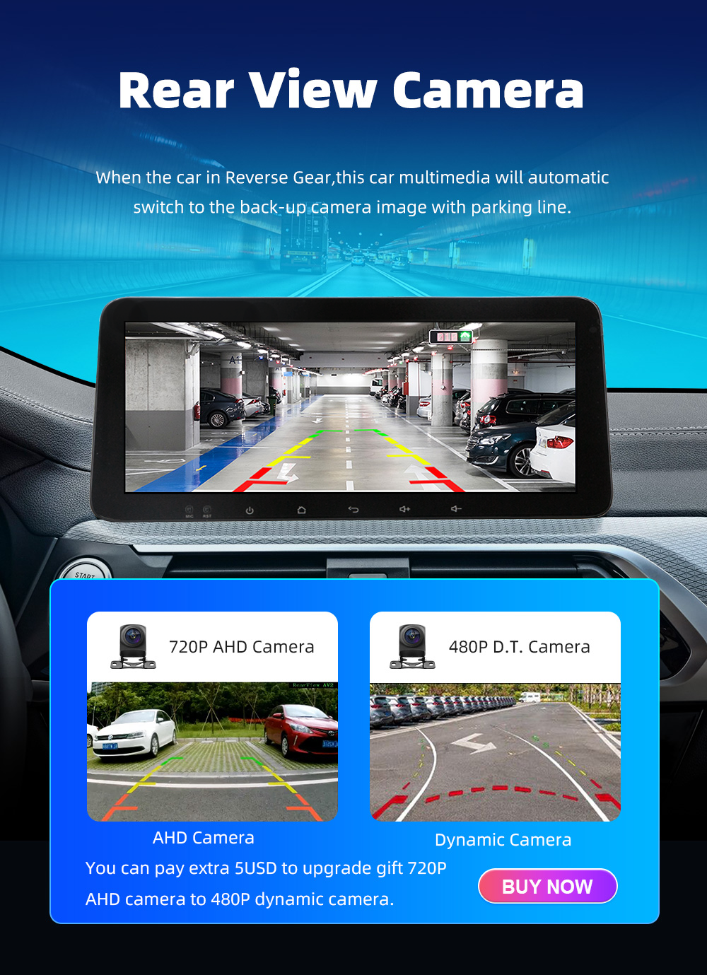 DVR 10" Android 13 Car Stereo with 10.33" Touch Screen GPS Wifi DVD Player and Camera