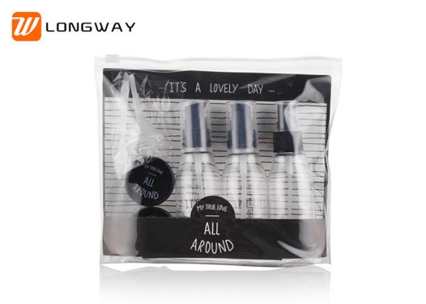 Eco Friendly Transparent Toiletry Bottle Set , Airplane Travel Bottles Nine