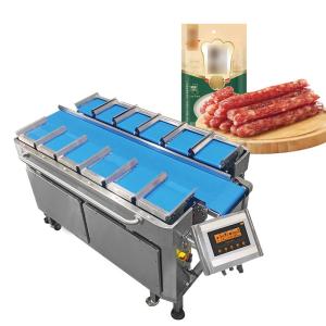 Quality Chinese Smoke Sausages Semi-Automatic 12 Head Multihead Weigher Packing Machine Cured Sausage Packaging Bagging Machine wholesale