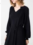 Autumn Women Clothing Black Midi Knit Dress
