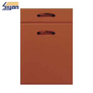 Quality Brown Custom Design Modern Kitchen Cabinet Doors Pressed By Matte Pvc Film wholesale