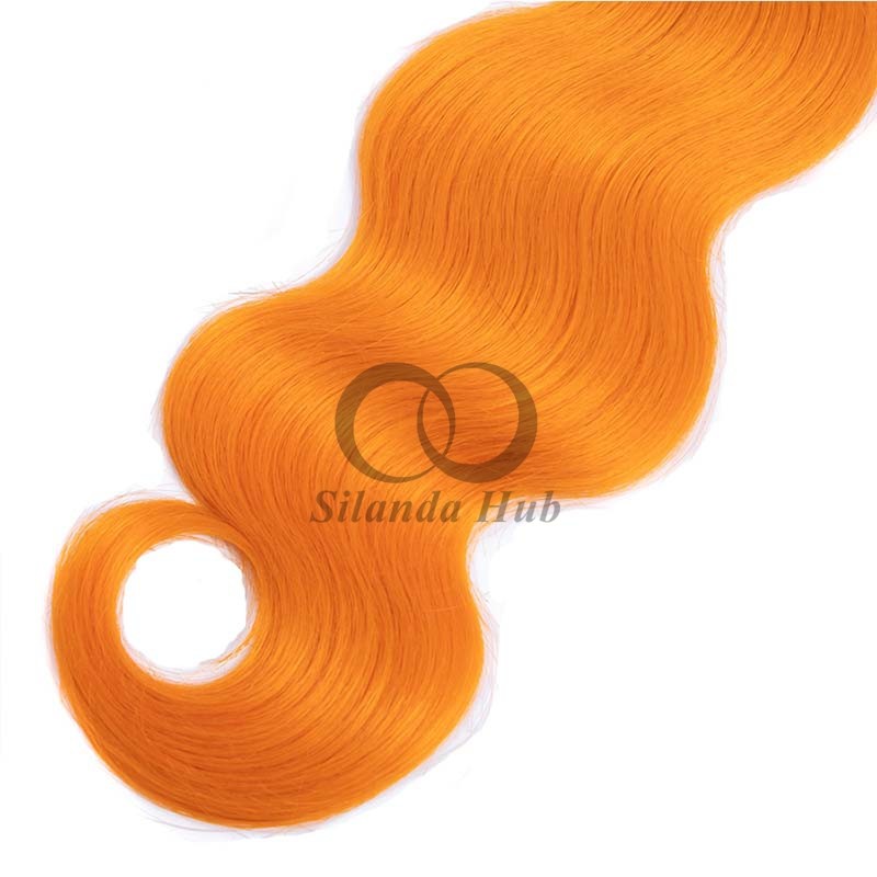 #T1B/Orange Body Wave Remy Human Hair Bundles Sew In Weave Bundles Brazilian Bundle Deals