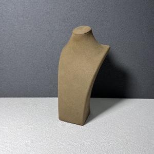 Quality ROHS Mannequin Bust Jewelry Display Coffee Microfiber Necklace Stands Displays wholesale