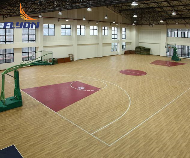 Multi Purpose PVC Vinyl Flooring For School Oak Style / Vinyl Sports Flooring