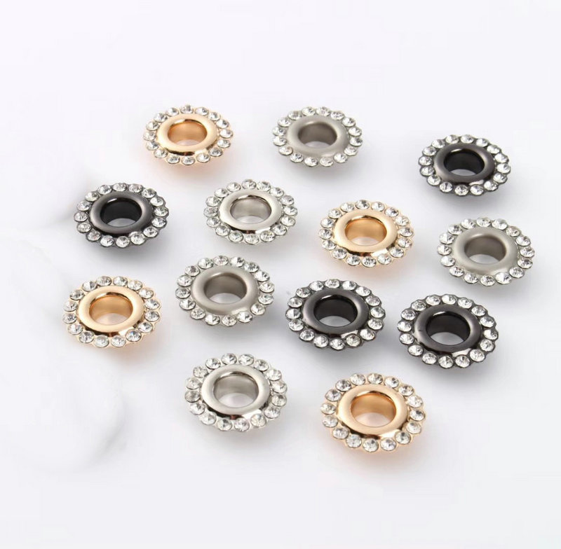 2020 fashion silver/black/gold oval/round/flower big 4/25/6/10mm high quality metal rectangular eyelet for garment wholesale