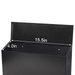 Outdoor Powder Coated Steel Metal Mailbox for Wall Mount Heavy Duty Garden