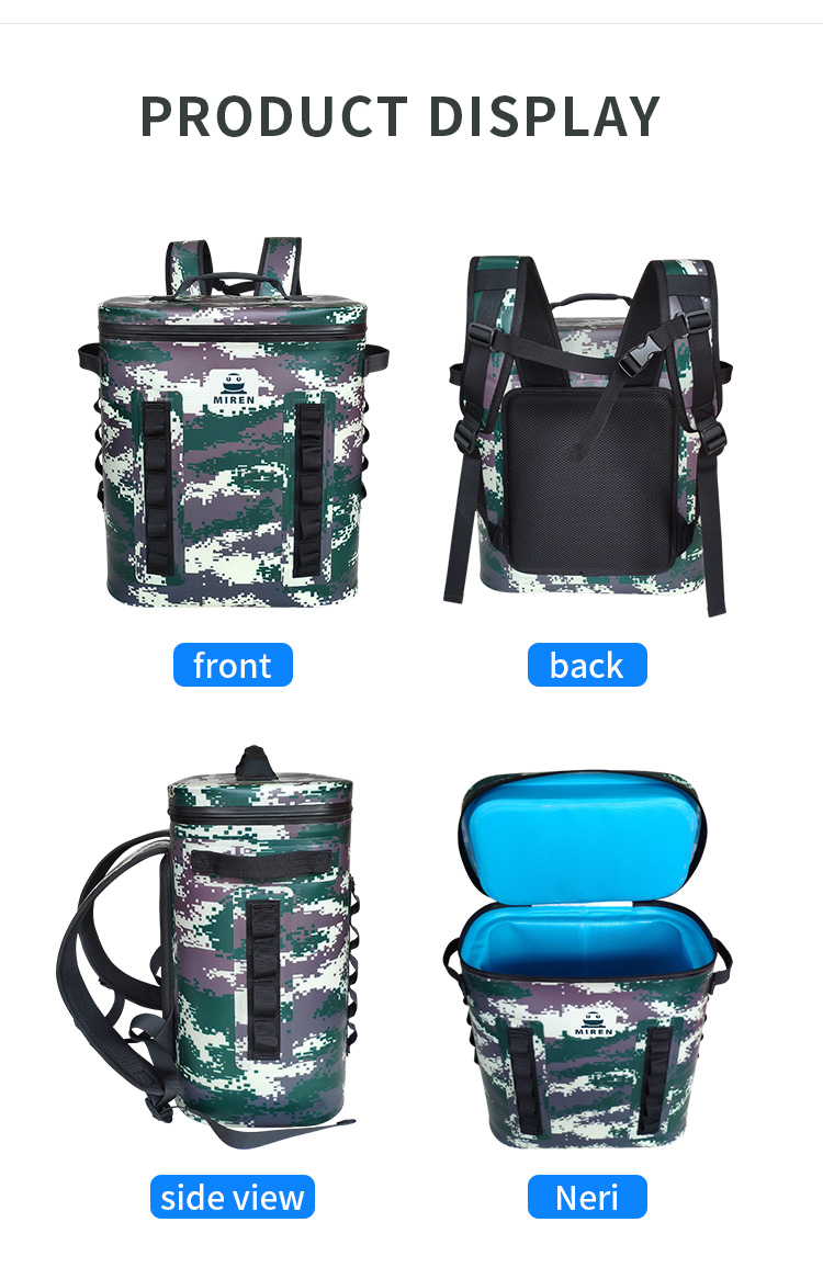 Multifunctional Soft Picnic Cooler Bag , Camo Insulated Backpack Cooler For Fishing