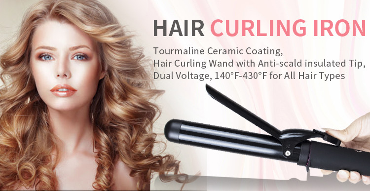 MeStar 240V Professional Hair Curler , Ceramic 1.25 In Curling Wand