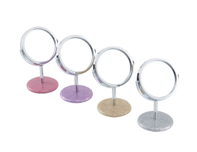 PU Leather Cosmetic Table Mirror Small Cute Compact Mirror Debossing Logo