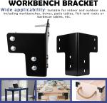 Workbench Corner Bracket Kit Heavy Duty Sturdy Steel Angle Brackets for Desk