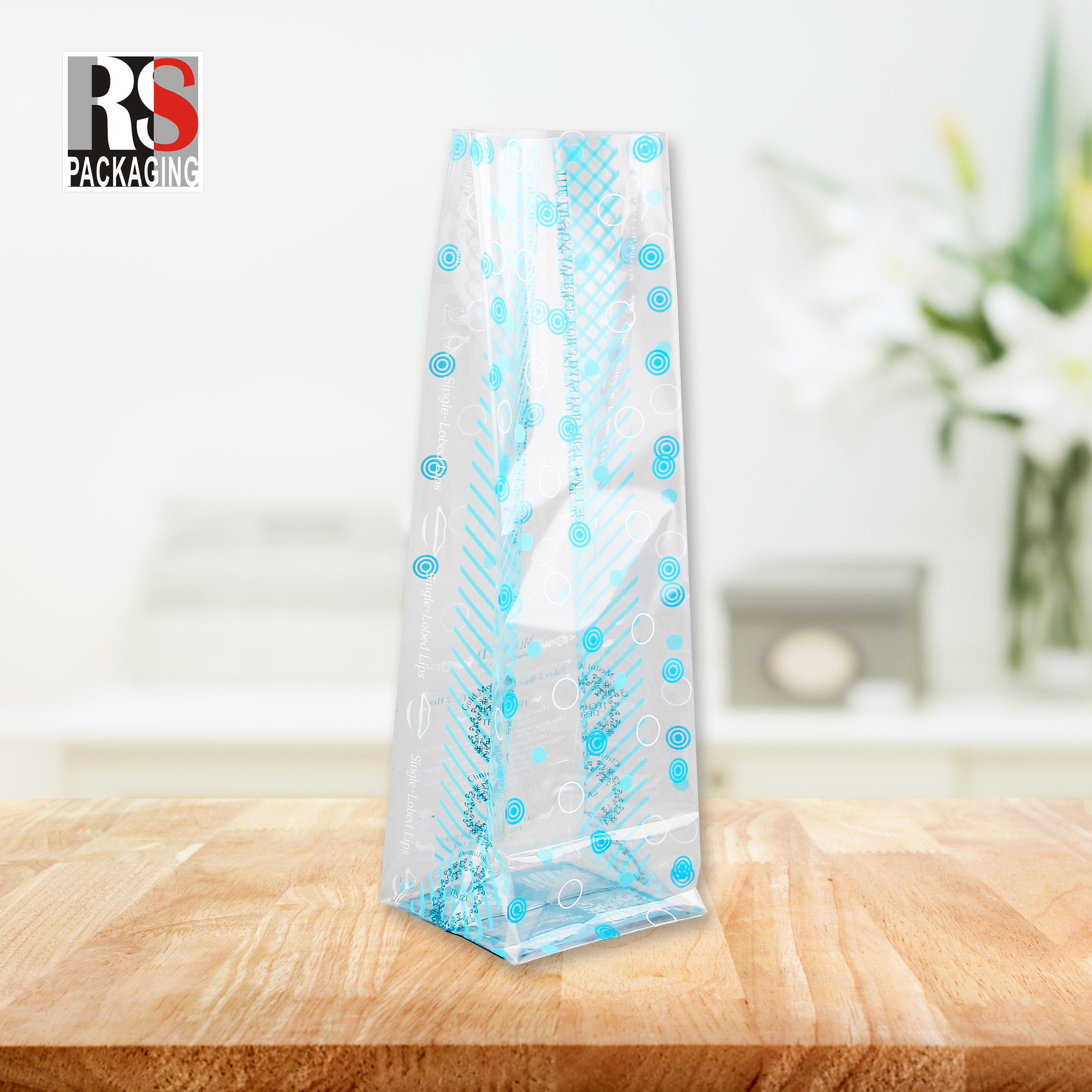 Customized Flat Bottom Bag Opp Plastic Side Gusset Coffee Bag For Candy Food Snack