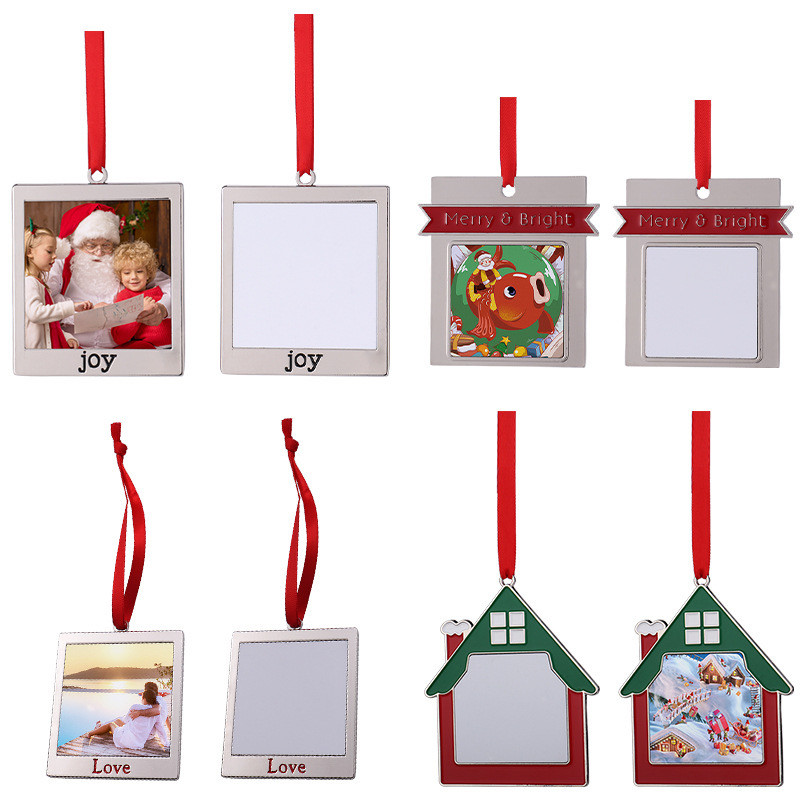 Christmas Tree Hanging Ornaments Sublimation Metal Christmas Pendant Heat Press Ornament For DIY