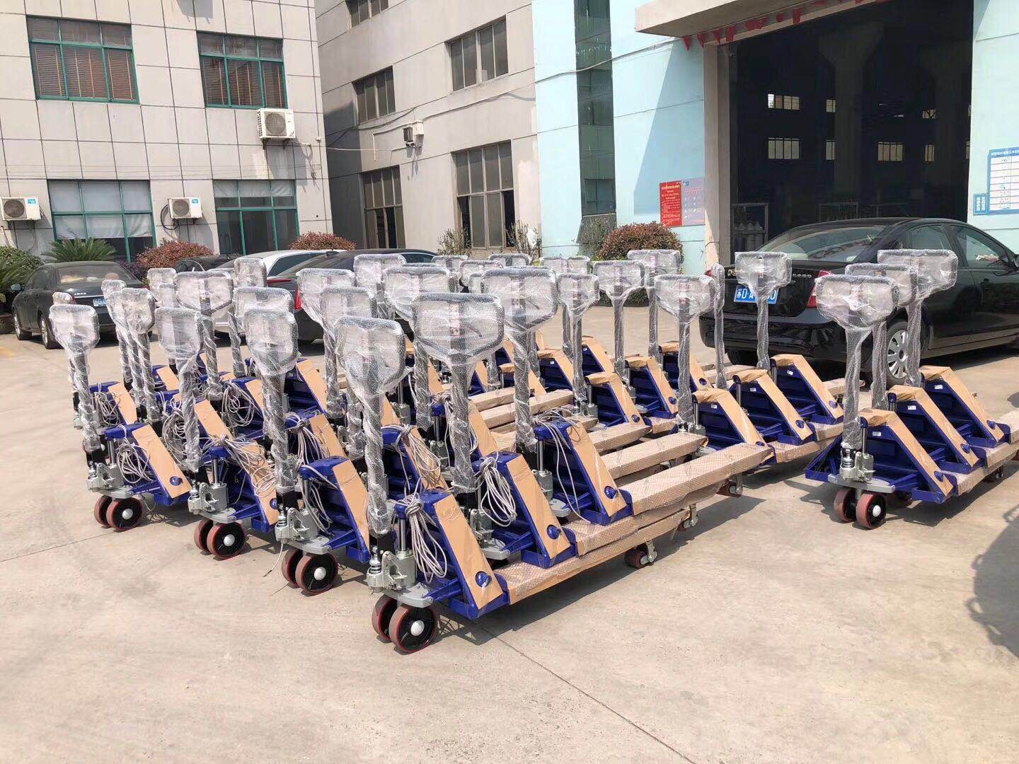 1000kg 2t Stainless steel Moveable Hand Lift Forklift Hoist Pallet Jack With Weight Scale