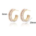 Women's Accessories 925 Sterling Silver Hoop Earrings with Mother's of Pearl