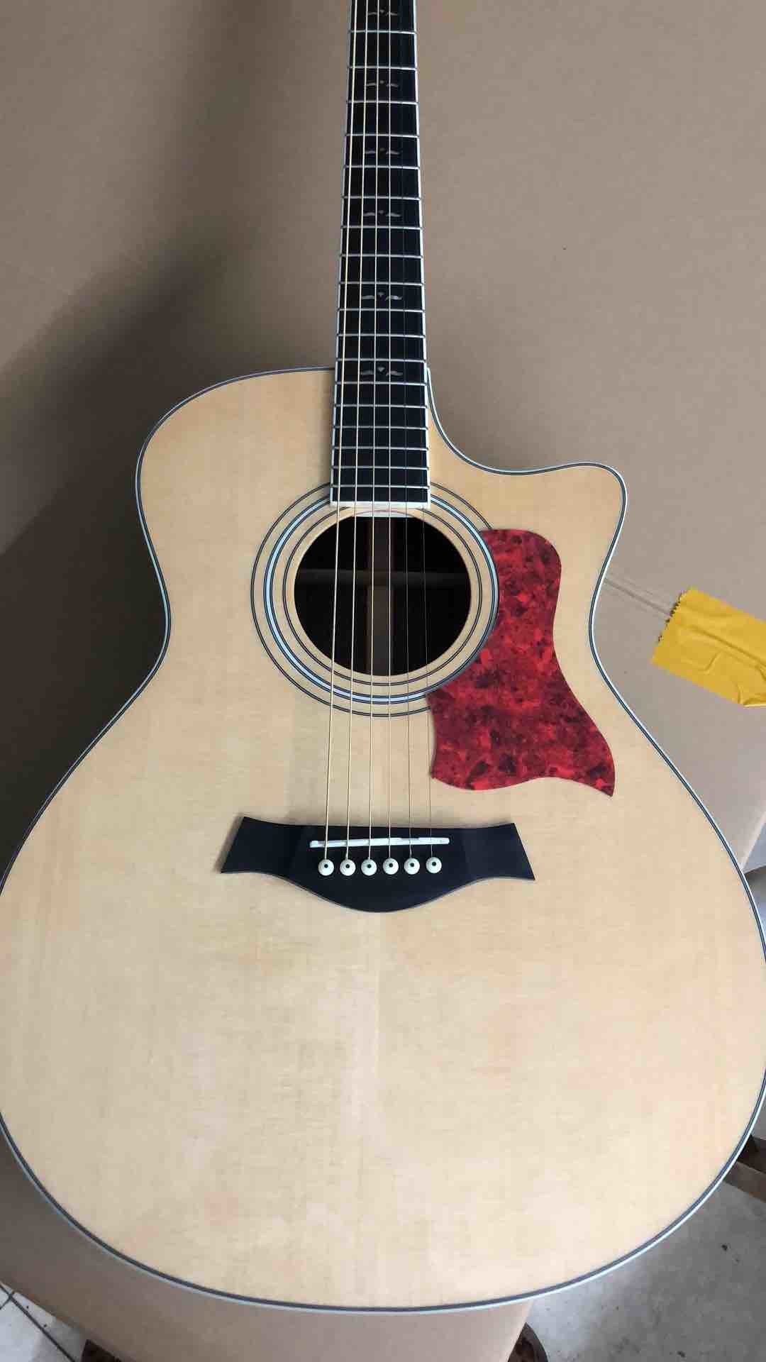 All Solid Spruce 414 Acoustic Electric Guitar with Fishman 301 Abalone inlays Ebony fingerboard acoustic guitar
