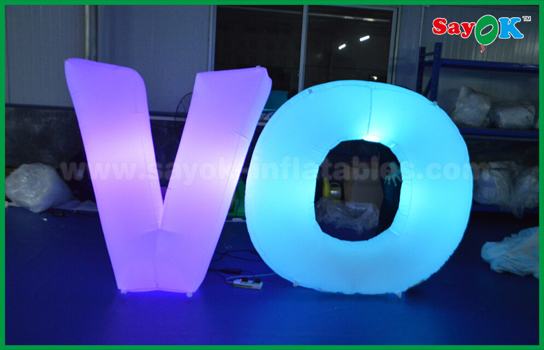 Lingting Nylon Inflatable Lighting Decoration , Inflatable Letters With Blower And Remote Controller