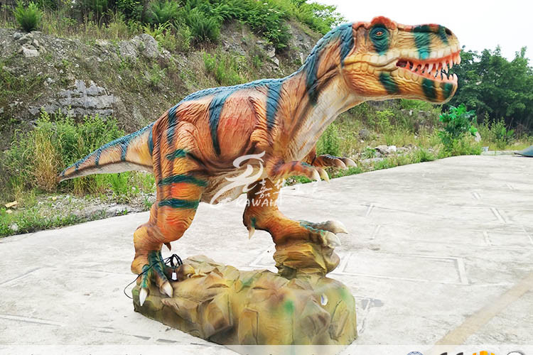 Brown Realistic Animatronic T-rex Dinosaur Model For Amusement Park