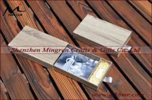 Quality 4x6 and 5x7 wooden texture photo presentation gift box with USB divider box,Photo storage box,photo gift box for wedding wholesale