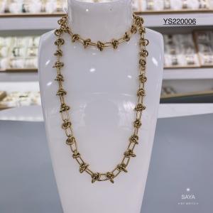 Quality Luxury Brand Gold Stainless Steel Heavy Industry Chain Jewelry Set Ring Bracelet wholesale