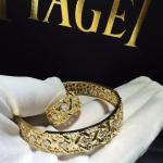 diamonds of rattan plaid ring 18kt gold with yellow gold