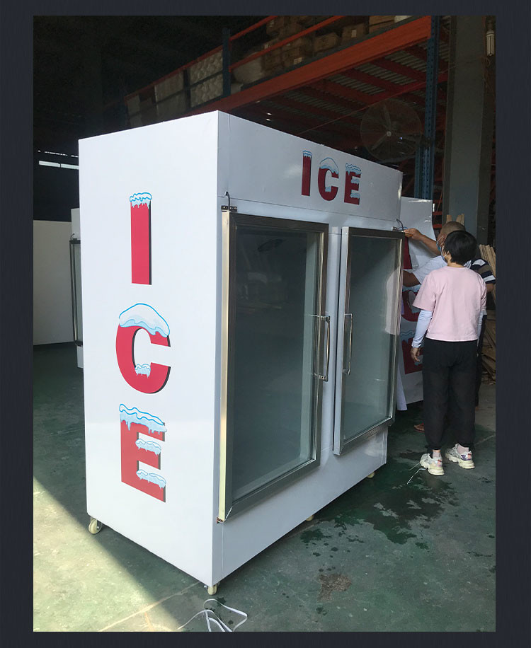 Commercial Ice Merchandiser Stainless Steel Full Automatic Air Cooling Dipping Freezer