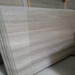 Standard Size White Wooden Marble Slab 15-30mm Thickness For Indoor