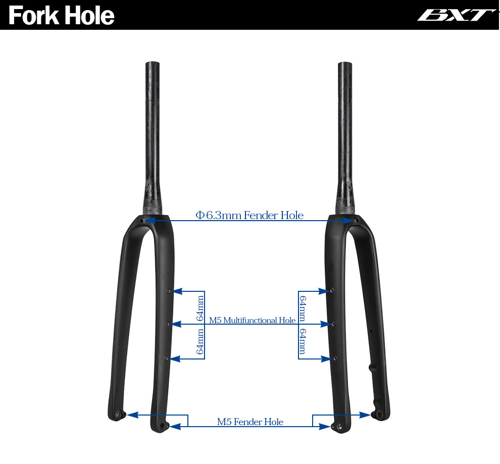 Hidden Cable Bicycle Carbon Fiber Fork 700C Disc Fork Aero Designed Bike Gravel Forks