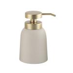 Cream Ceramic Bath Accessories Sets 6pcs Shower Dispenser With Gold Parts
