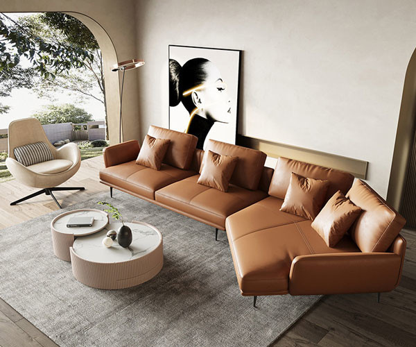 114 Inch Furniture Living Room Sectional Sofa With Chaise Office Leisure Business