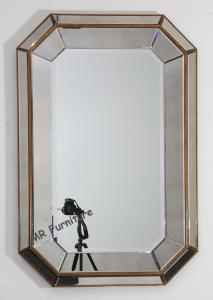 Rectangle Mirrored Tray 3D Wall Mirror Vintage Style 80 * 120cm Size