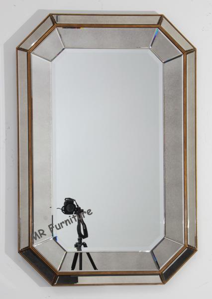 Cheap Rectangle Mirrored Tray 3D Wall Mirror Vintage Style 80 * 120cm Size for sale
