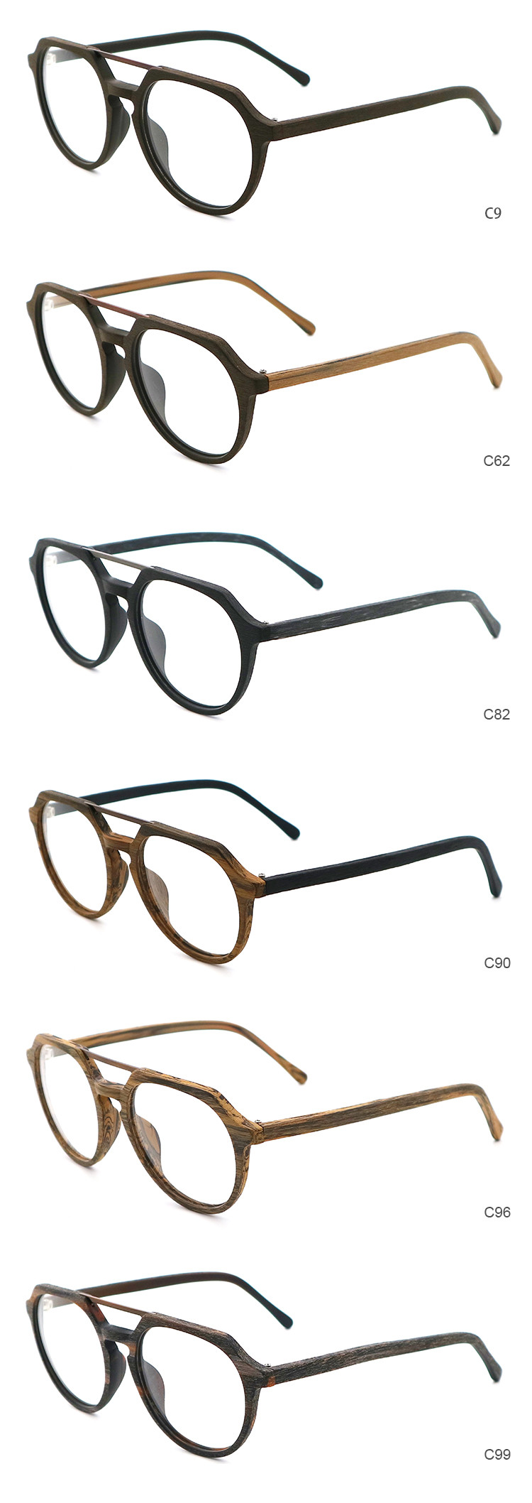 Imitation Wood Acetate Optical Frame For Men And Women MR 092