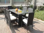 Grey Cane Dining Room Furniture Chair Set With Washable Armchair