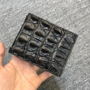 Quality Authentic Exotic Real Alligator Leather Men's Short Card Holders Genuine Crocodile Skin Male Small Bifold Wallet wholesale