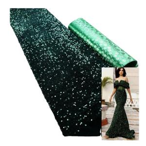 Quality Hot selling embroidered black tulle net sequins lace african fabric Austria french lace wedding dress velvet lace party fabric wholesale