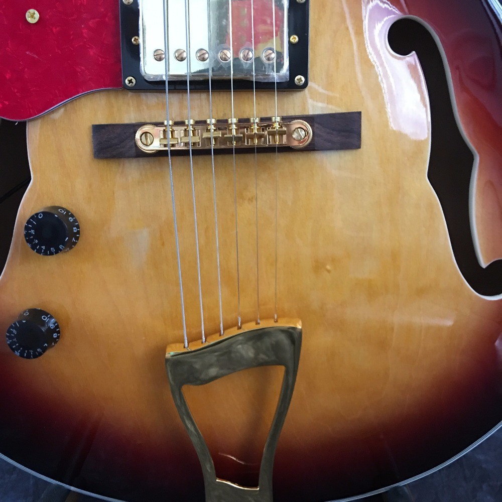 Vintage Sunburst L5 Electric Jazz Guitars with gold Hardware