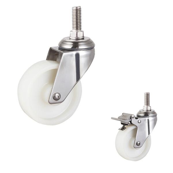 Cheap Solid  4 Inch Wheel Threaded Stem Rotating Trolley Wheels for sale