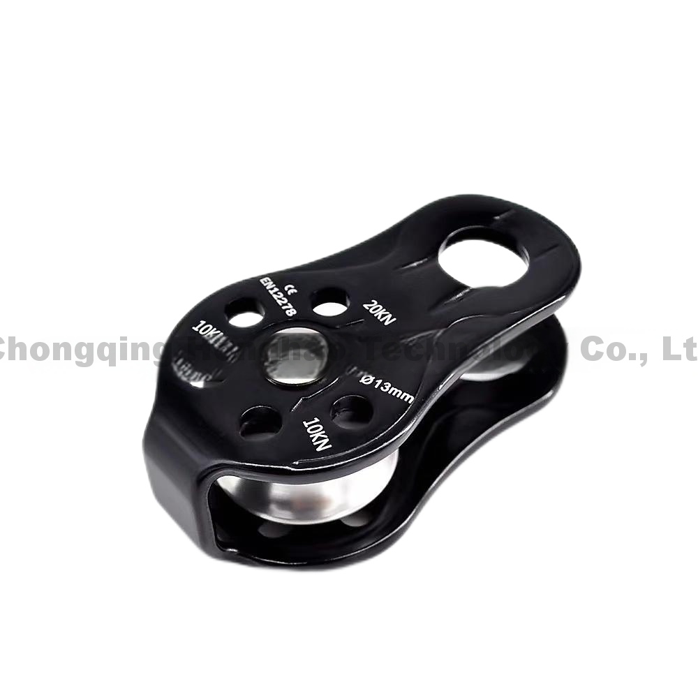 Custom Fixed Pulley Hook Rescue 7075 Aluminum Climbing Gear Single Pulley with Hardware