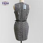 High quality small birds print summer casual slim fashion lady office dress made