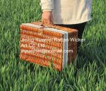 wicker storage basket with cover mat