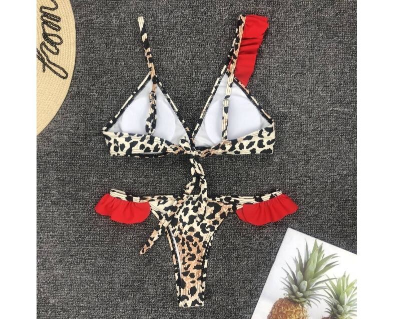 Womail Alluring Biquini Leopard Printed Bikini Push-Up Padded Swimwear Women's