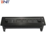 BNT Double USB charger port conference motorized rotate table power outlet