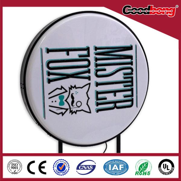 Newest Design Round Light Box Acrylic Signage Double Sided
