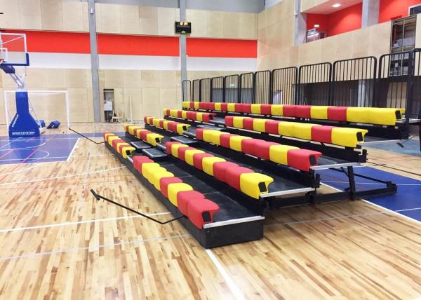 Manually Operated Telescopic Tribunes With Anti - Slip Plywood Deck / Polymer