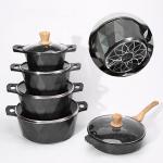 Wholesale 12 PCS Aluminium Cooking Pot Set Non-stick Ollas Soup Pot Frying Pan