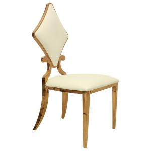 Quality Stackable Stainless Steel Wedding Chair Prismatic Back Upholstered Seats wholesale