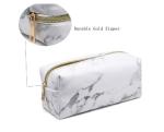 Gold Zipper Pencil Storage Case / PU Leather Pencil Pouch For Women